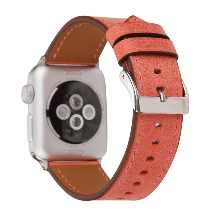 For Apple Watch Ultra 49mm&Watch Ultra 2 49mm / Series 10 46mm / 9&8&7 45mm / SE 3&SE 2&6&SE&5&4 44mm / 3&2&1 42mm Fresh Style Genuine Leather Watch Band, 42mm