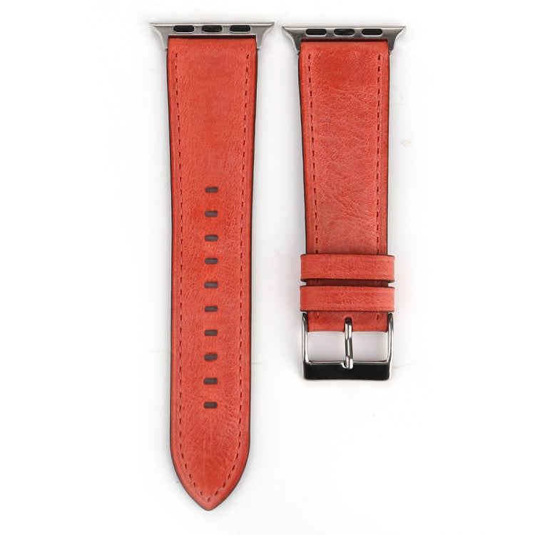 For Apple Watch Ultra 49mm&Watch Ultra 2 49mm / Series 10 46mm / 9&8&7 45mm / SE 3&SE 2&6&SE&5&4 44mm / 3&2&1 42mm Fresh Style Genuine Leather Watch Band, 42mm