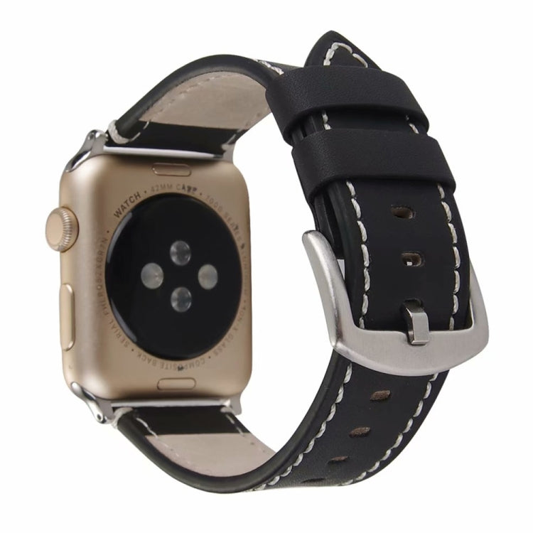 Calfskin Genuine Leather Watchband For Apple Watch Series 6 & SE & 5 & 4 40mm / 3 & 2 & 1 38mm, For Apple Watch Series 7 41mm / 6 & SE & 5 & 4 40mm / 3 & 2 & 1 38mm