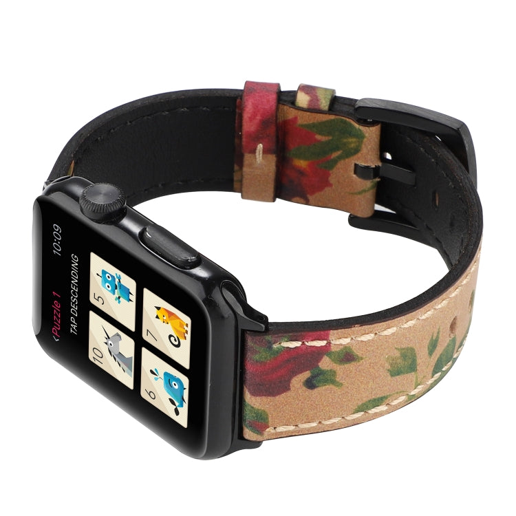 Retro Head-layer Cowhide Genuine Leather Watchband For Apple Watch Series 6 & SE & 5 & 4 44mm / 3 & 2 & 1 42mm, For Apple Watch Series 7 45mm / 6 & SE & 5 & 4 44mm / 3 & 2 & 1 42mm