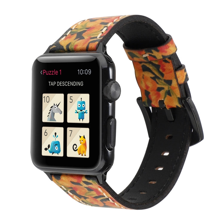 Retro Head-layer Cowhide Genuine Leather Watchband For Apple Watch Series 6 & SE & 5 & 4 44mm / 3 & 2 & 1 42mm, For Apple Watch Series 7 45mm / 6 & SE & 5 & 4 44mm / 3 & 2 & 1 42mm