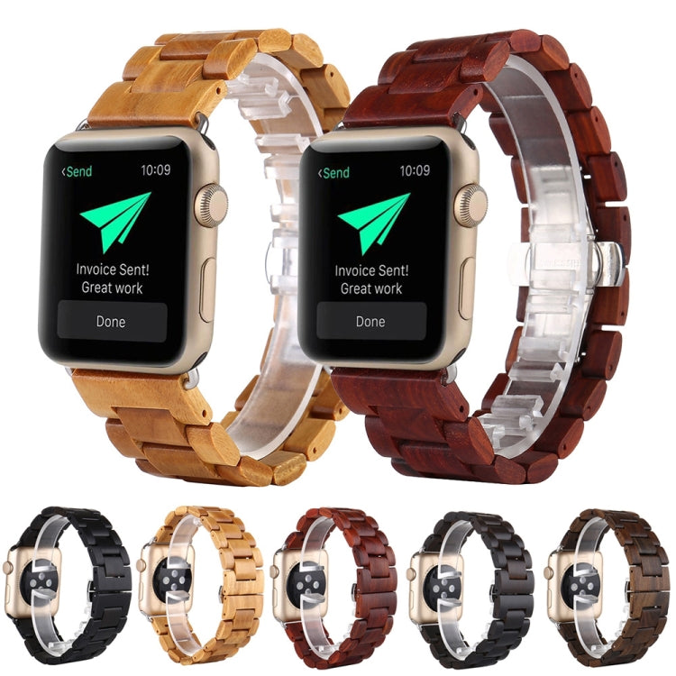 Wooden Replacement Wrist Strap Watchband, For Apple Watch Series 7 41mm / & 6 & SE & 5 & 4 40mm, For Apple Watch Series 7 45mm / & 6 & SE & 5 & 4 44mm