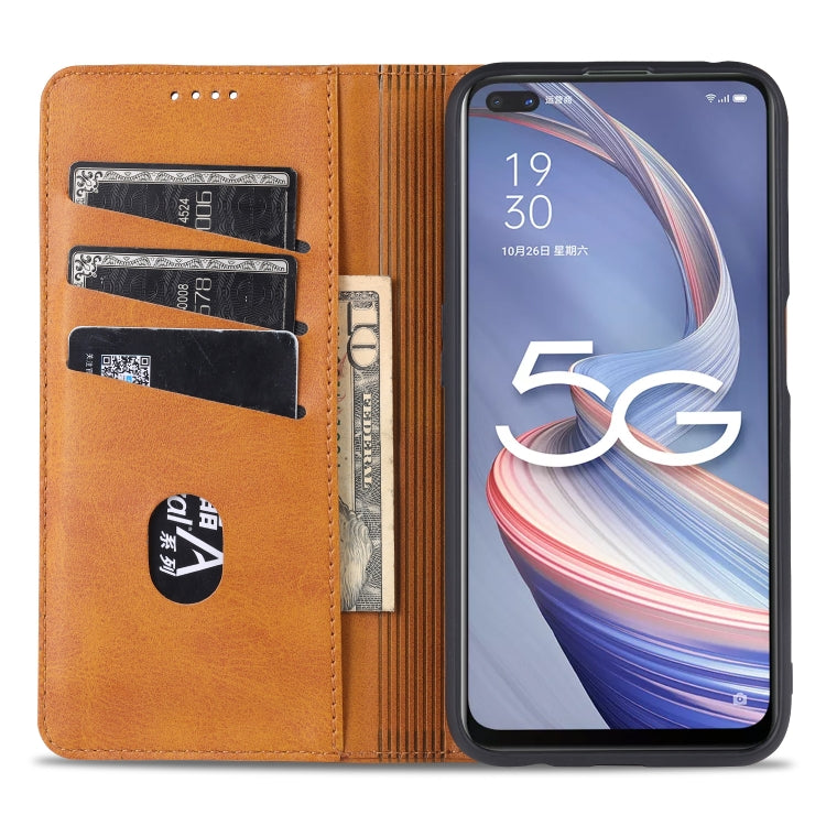 AZNS Magnetic Calf Texture Horizontal Flip Leather Case with Card Slots & Holder & Wallet