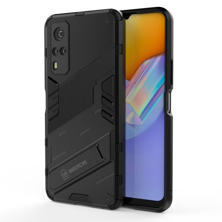 Punk Armor 2 in 1 PC + TPU Shockproof Case with Invisible Holder, For vivo Y51(2020 Indian Version)