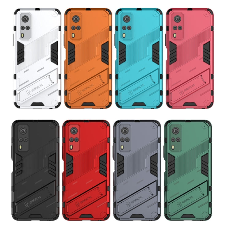 Punk Armor 2 in 1 PC + TPU Shockproof Case with Invisible Holder, For vivo Y51(2020 Indian Version)