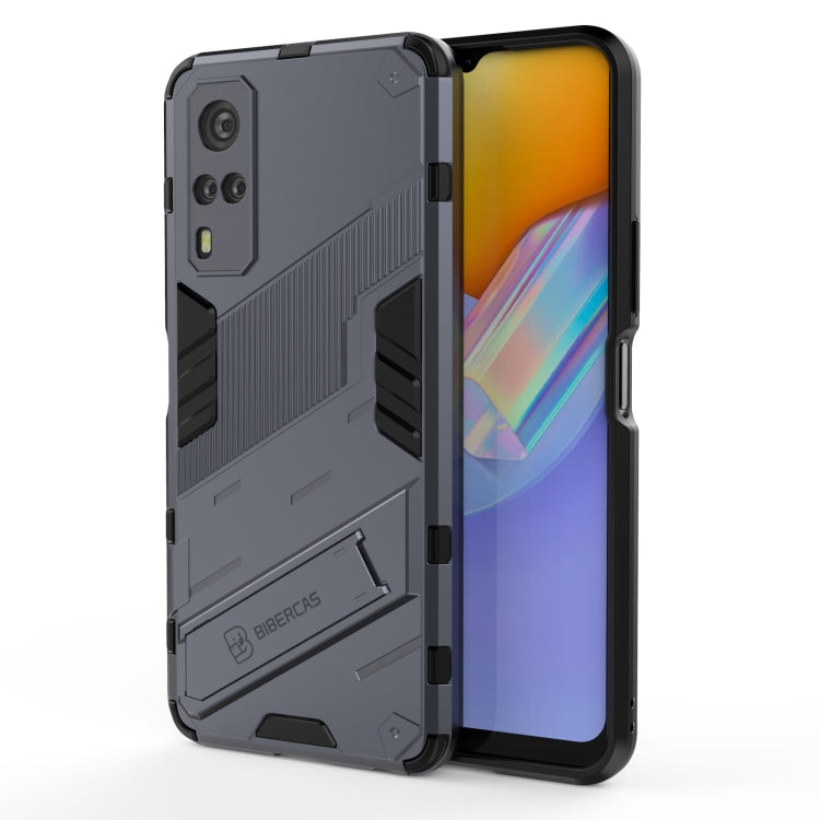 Punk Armor 2 in 1 PC + TPU Shockproof Case with Invisible Holder, For vivo Y51(2020 Indian Version)