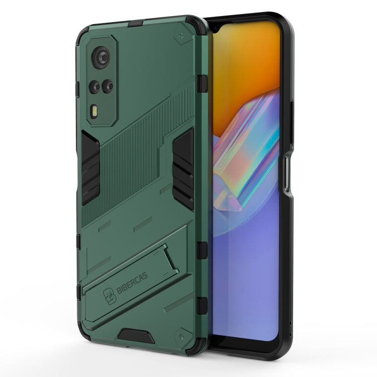 Punk Armor 2 in 1 PC + TPU Shockproof Case with Invisible Holder, For vivo Y51(2020 Indian Version)