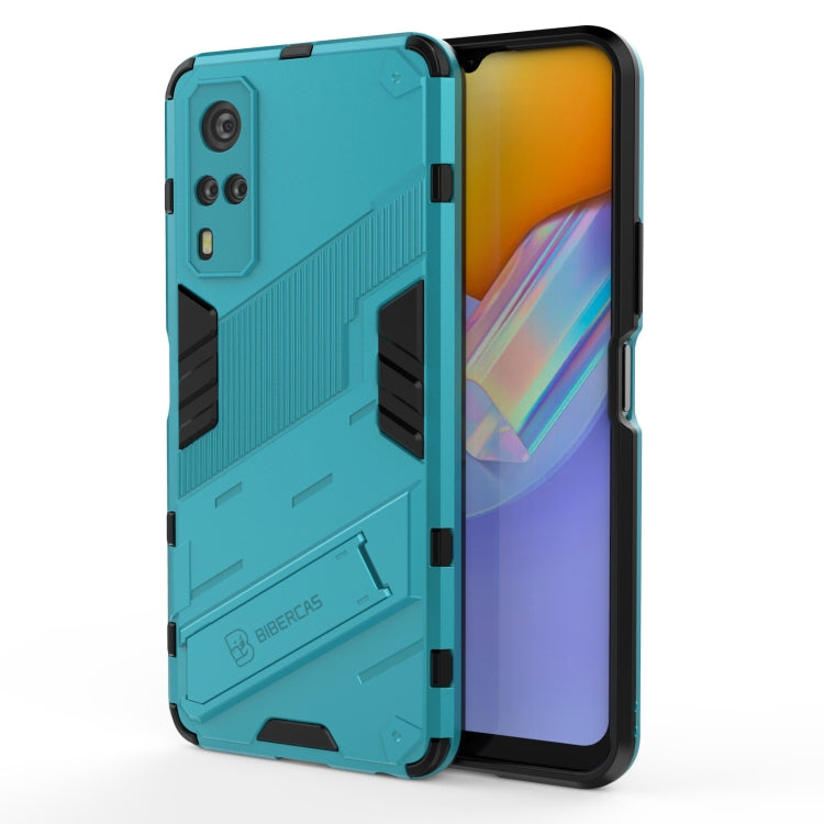Punk Armor 2 in 1 PC + TPU Shockproof Case with Invisible Holder, For vivo Y51(2020 Indian Version)