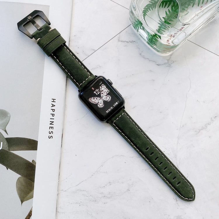 Big Head Buckle Leather Replacement Watchbands For Apple Watch Series 6 & SE & 5 & 4 44mm / 3 & 2 & 1 42mm, For Apple Watch Ultra 49mm / Series 8&7 45mm / SE 2&6&SE&5&4 44mm / 3&2&1 42mm