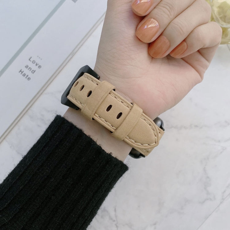 Big Head Buckle Leather Replacement Watchbands For Apple Watch Series 6 & SE & 5 & 4 40mm / 3 & 2 & 1 38mm, For Apple Watch Series 8&7 41mm / SE 2&6&SE&5&4 40mm / 3&2&1 38mm