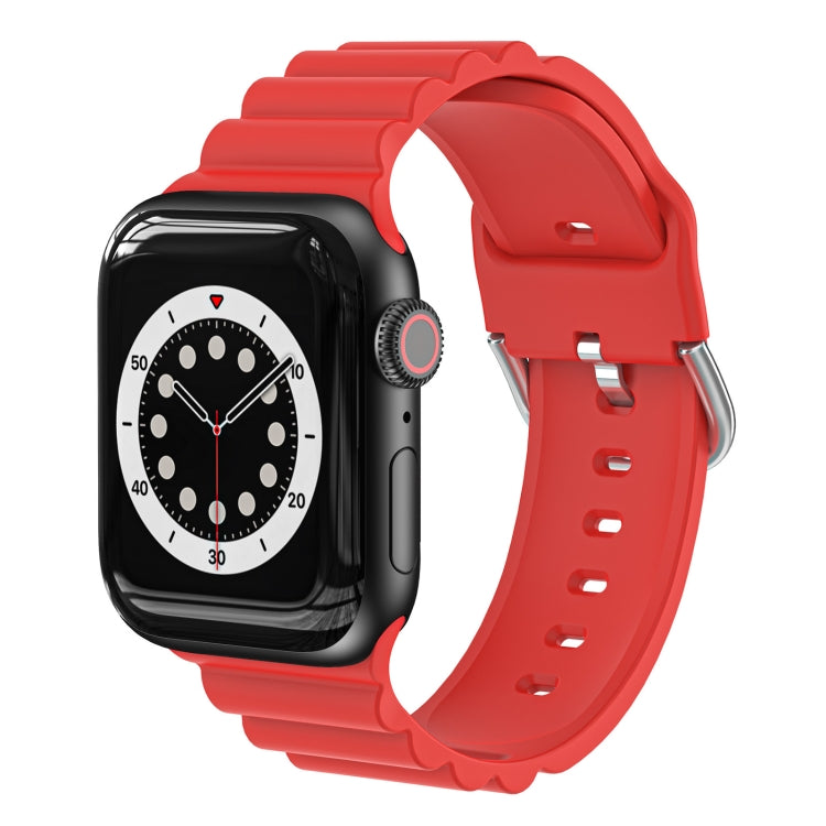 Business B Style Silicone Watch Strap, For Apple Watch Series 7 45mm / 6 & SE & 5 & 4 44mm / 3 & 2 & 1 42mm, For Apple Watch Series 7 41mm / 6 & SE & 5 & 4 40mm / 3 & 2 & 1 38mm