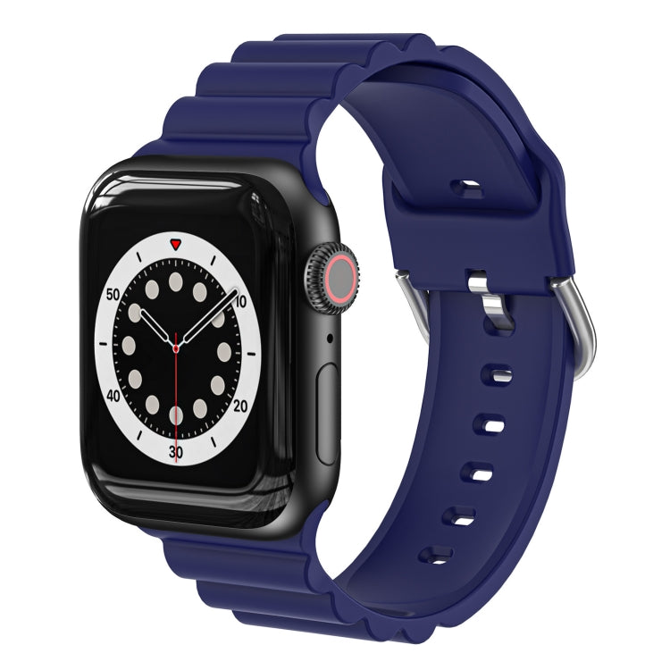 Business B Style Silicone Watch Strap, For Apple Watch Series 7 45mm / 6 & SE & 5 & 4 44mm / 3 & 2 & 1 42mm, For Apple Watch Series 7 41mm / 6 & SE & 5 & 4 40mm / 3 & 2 & 1 38mm