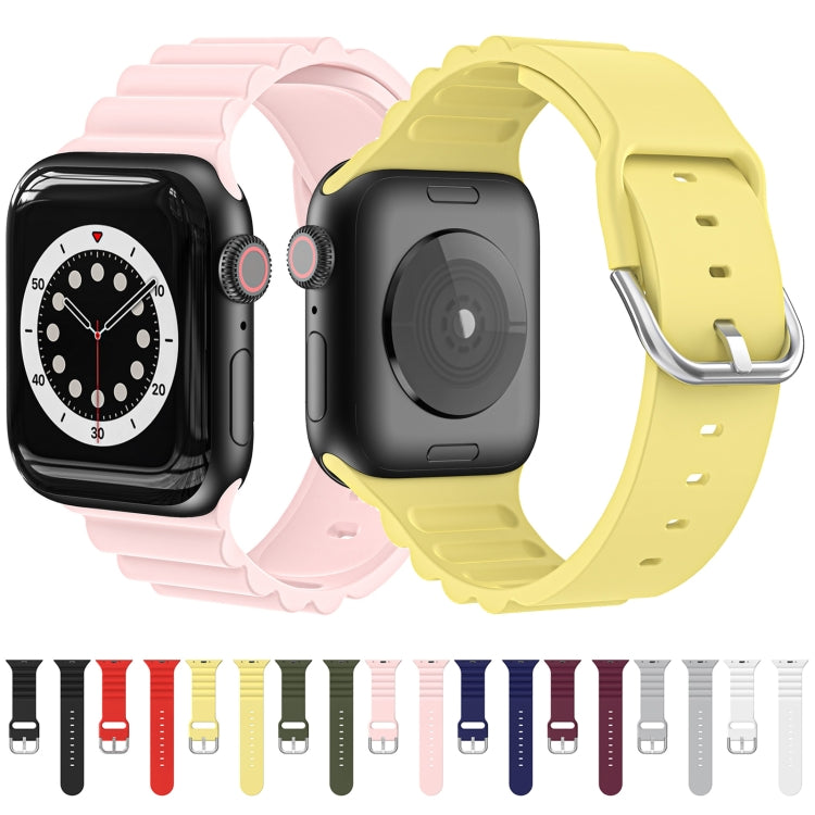 Business B Style Silicone Watch Strap, For Apple Watch Series 7 45mm / 6 & SE & 5 & 4 44mm / 3 & 2 & 1 42mm, For Apple Watch Series 7 41mm / 6 & SE & 5 & 4 40mm / 3 & 2 & 1 38mm