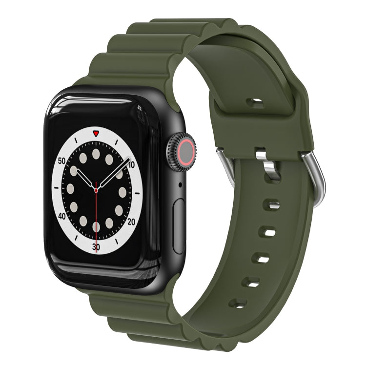 Business B Style Silicone Watch Strap, For Apple Watch Series 7 45mm / 6 & SE & 5 & 4 44mm / 3 & 2 & 1 42mm, For Apple Watch Series 7 41mm / 6 & SE & 5 & 4 40mm / 3 & 2 & 1 38mm