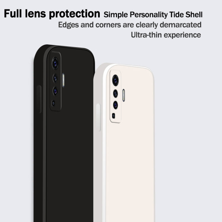 Solid Color Imitation Liquid Silicone Straight Edge Dropproof Full Coverage Protective Case, For vivo X50, For vivo X50 Pro