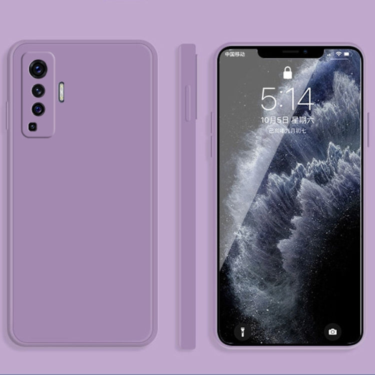 Solid Color Imitation Liquid Silicone Straight Edge Dropproof Full Coverage Protective Case, For vivo X50, For vivo X50 Pro