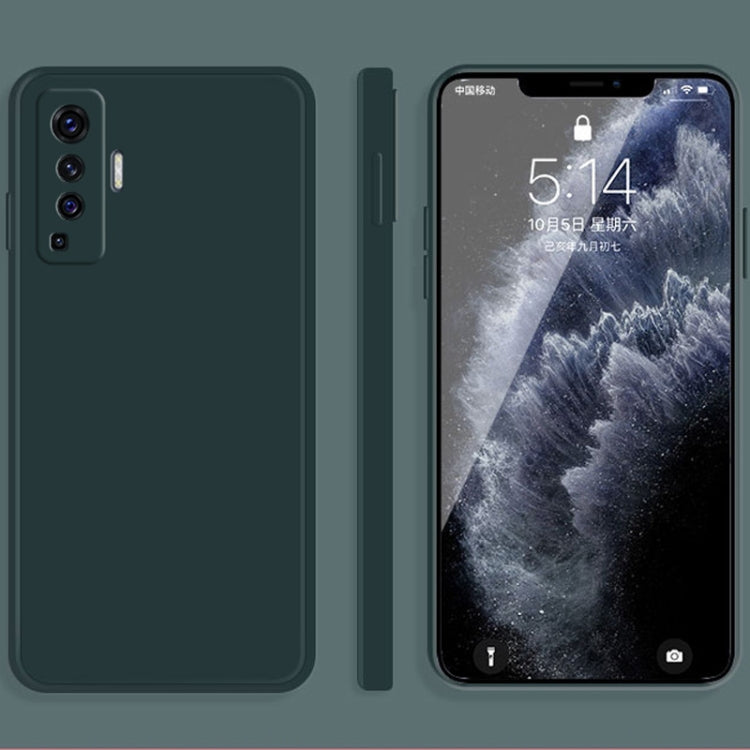 Solid Color Imitation Liquid Silicone Straight Edge Dropproof Full Coverage Protective Case, For vivo X50, For vivo X50 Pro