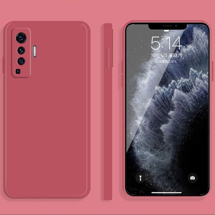 Solid Color Imitation Liquid Silicone Straight Edge Dropproof Full Coverage Protective Case, For vivo X50, For vivo X50 Pro