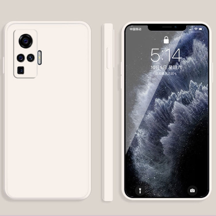 Solid Color Imitation Liquid Silicone Straight Edge Dropproof Full Coverage Protective Case, For vivo X50, For vivo X50 Pro