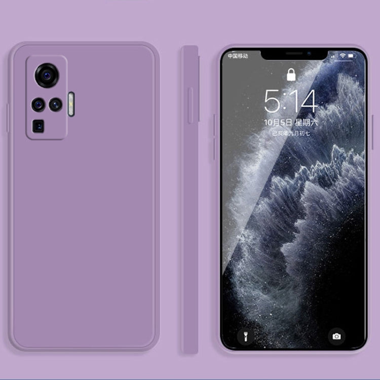 Solid Color Imitation Liquid Silicone Straight Edge Dropproof Full Coverage Protective Case, For vivo X50, For vivo X50 Pro