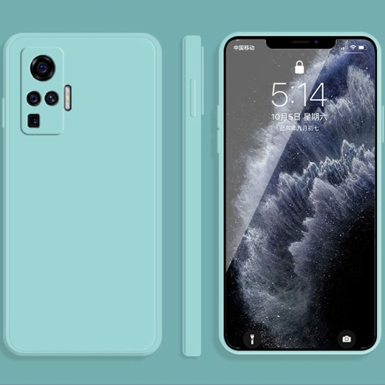 Solid Color Imitation Liquid Silicone Straight Edge Dropproof Full Coverage Protective Case, For vivo X50, For vivo X50 Pro