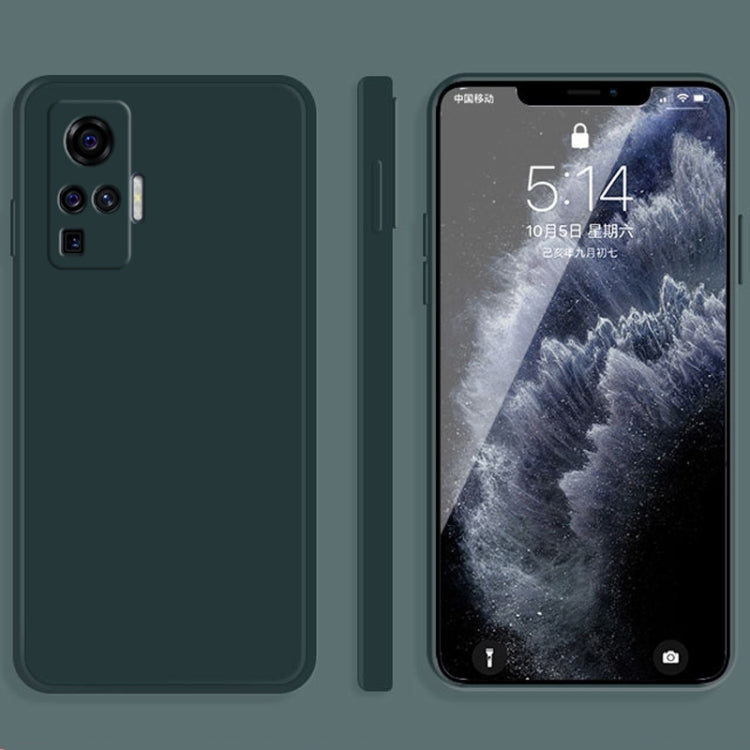 Solid Color Imitation Liquid Silicone Straight Edge Dropproof Full Coverage Protective Case, For vivo X50, For vivo X50 Pro