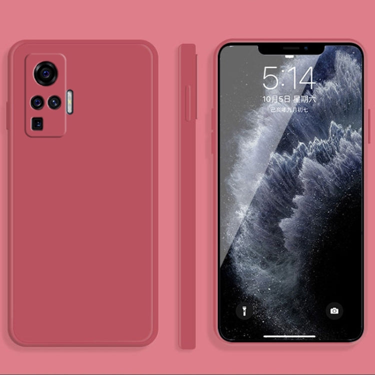 Solid Color Imitation Liquid Silicone Straight Edge Dropproof Full Coverage Protective Case, For vivo X50, For vivo X50 Pro