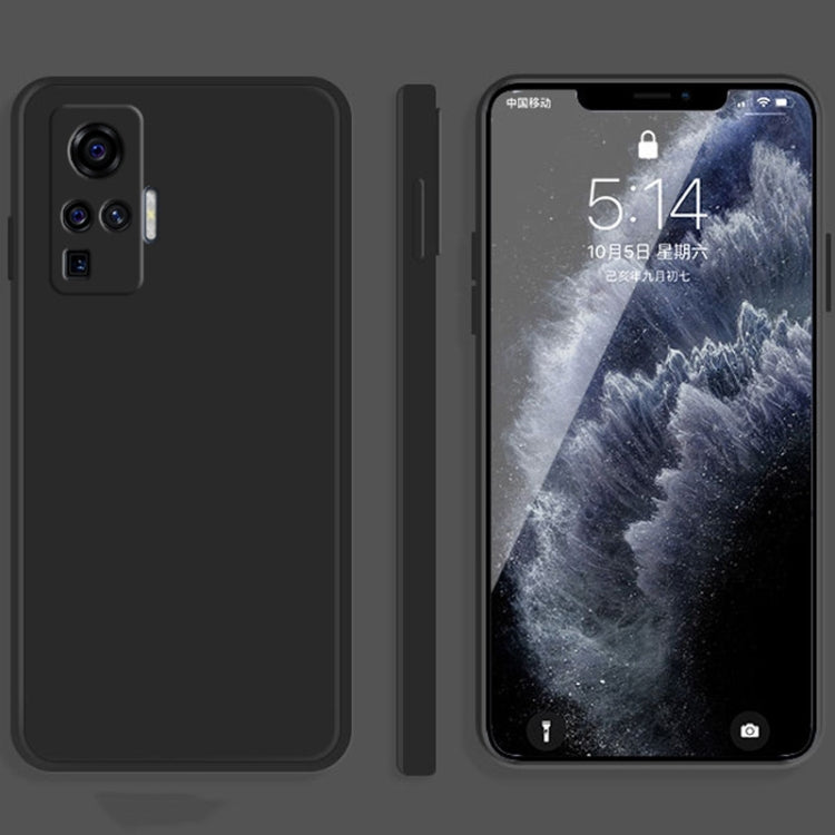 Solid Color Imitation Liquid Silicone Straight Edge Dropproof Full Coverage Protective Case, For vivo X50, For vivo X50 Pro