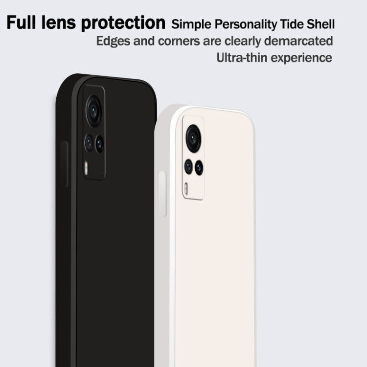 Solid Color Imitation Liquid Silicone Straight Edge Dropproof Full Coverage Protective Case, For vivo X60, For vivo X60 Pro