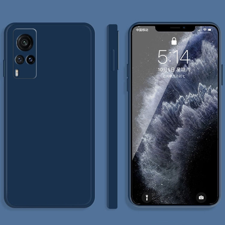 Solid Color Imitation Liquid Silicone Straight Edge Dropproof Full Coverage Protective Case, For vivo X60, For vivo X60 Pro