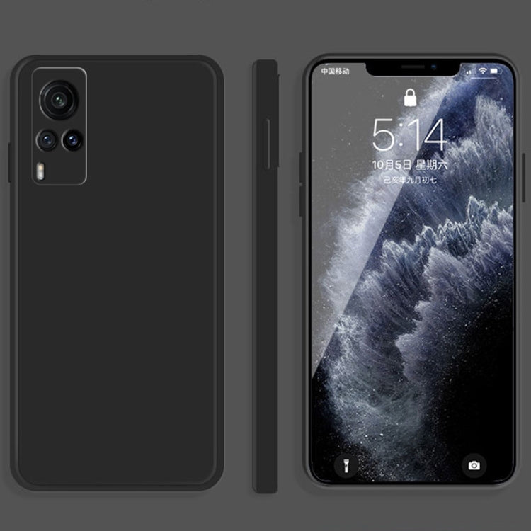 Solid Color Imitation Liquid Silicone Straight Edge Dropproof Full Coverage Protective Case, For vivo X60, For vivo X60 Pro