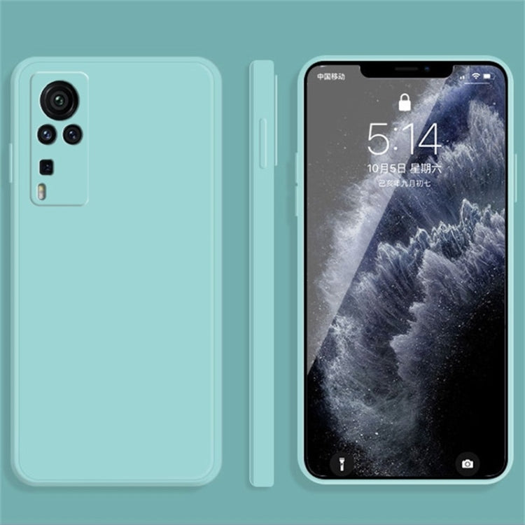 Solid Color Imitation Liquid Silicone Straight Edge Dropproof Full Coverage Protective Case, For vivo X60, For vivo X60 Pro