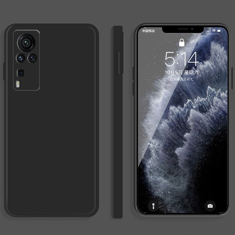 Solid Color Imitation Liquid Silicone Straight Edge Dropproof Full Coverage Protective Case, For vivo X60, For vivo X60 Pro