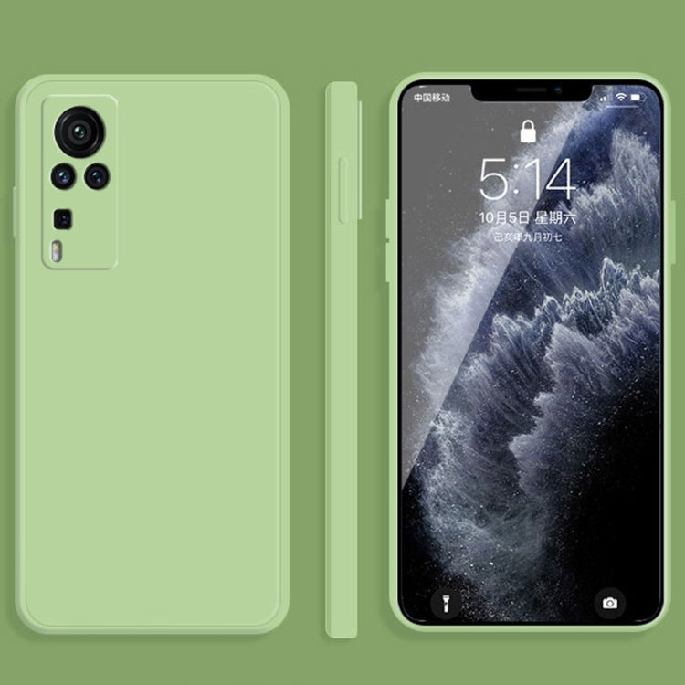 Solid Color Imitation Liquid Silicone Straight Edge Dropproof Full Coverage Protective Case, For vivo X60, For vivo X60 Pro