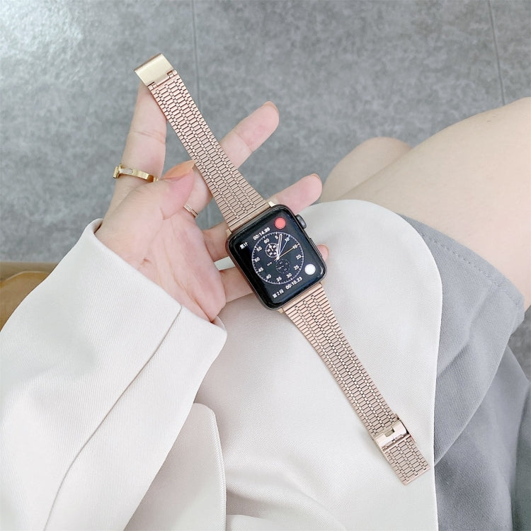 Color Matching Seven Beads Steel Replacement Strap Watchband, For Apple Watch Series 7 41mm / & 6 & SE & 5 & 4 40mm, For Apple Watch Series 7 45mm / & 6 & SE & 5 & 4 44mm