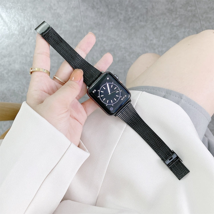 Color Matching Seven Beads Steel Replacement Strap Watchband, For Apple Watch Series 7 41mm / & 6 & SE & 5 & 4 40mm, For Apple Watch Series 7 45mm / & 6 & SE & 5 & 4 44mm