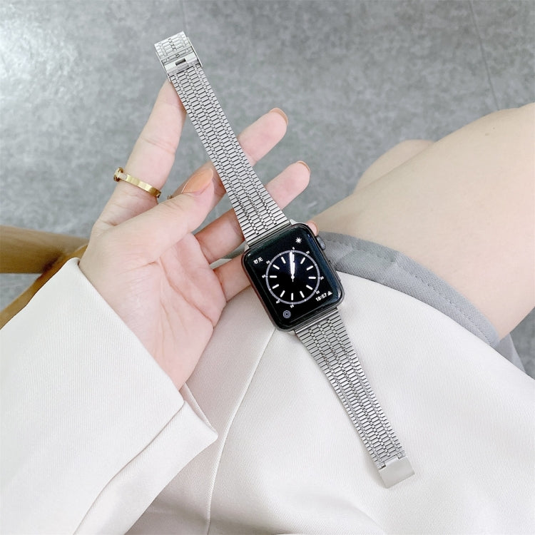 Color Matching Seven Beads Steel Replacement Strap Watchband, For Apple Watch Series 7 41mm / & 6 & SE & 5 & 4 40mm, For Apple Watch Series 7 45mm / & 6 & SE & 5 & 4 44mm