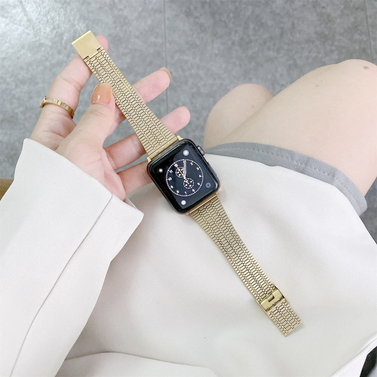 Color Matching Seven Beads Steel Replacement Strap Watchband, For Apple Watch Series 7 41mm / & 6 & SE & 5 & 4 40mm, For Apple Watch Series 7 45mm / & 6 & SE & 5 & 4 44mm