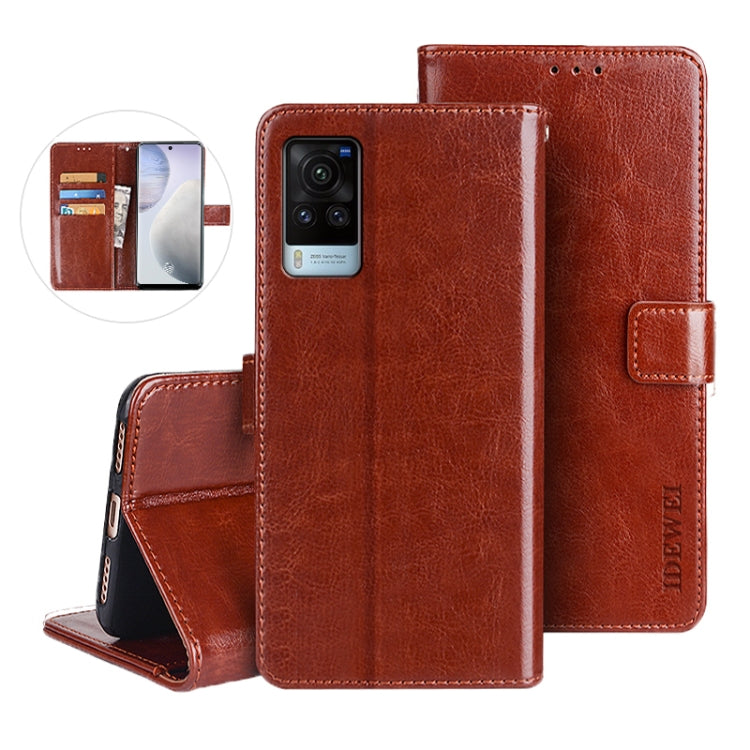 idewei Crazy Horse Texture Horizontal Flip Leather Case with Holder & Card Slots & Wallet, For vivo X60 / X60 Curved Screen Version