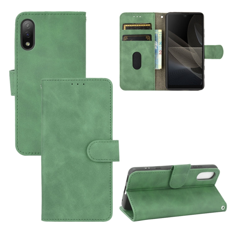 Solid Color Skin Feel Magnetic Buckle Horizontal Flip Calf Texture PU Leather Case with Holder & Card Slots & Wallet, For Sony Xperia Ace II