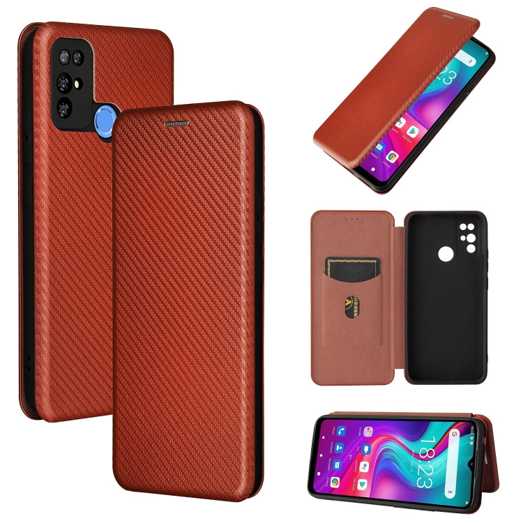 Carbon Fiber Texture Magnetic Horizontal Flip TPU + PC + PU Leather Case with Card Slot, For Doogee X96 Pro