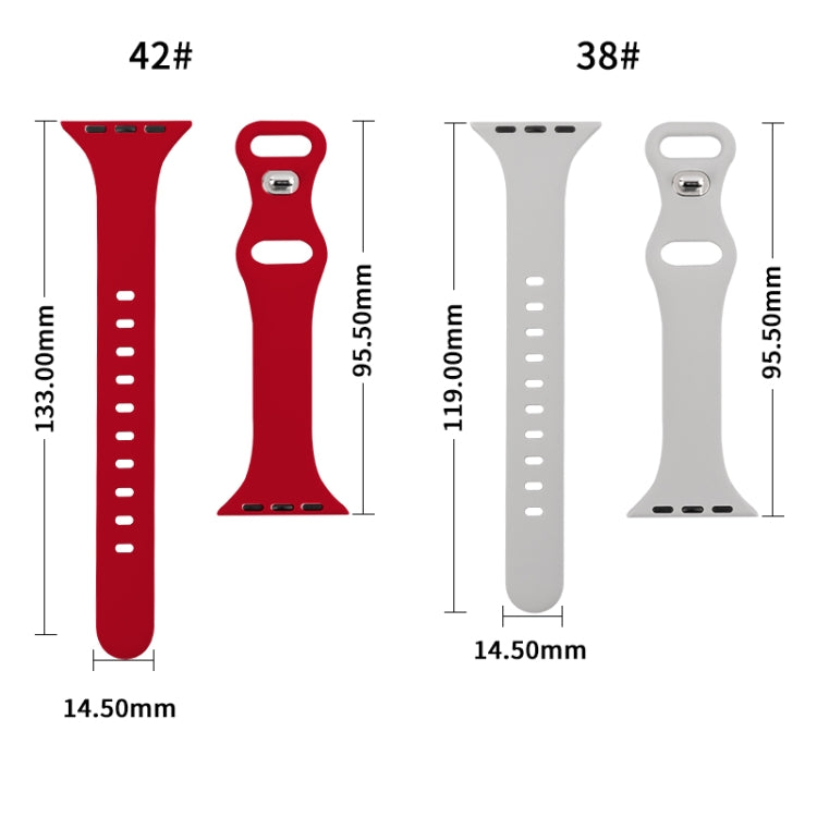 Slimming 8-buckle Silicone Replacement Strap Watchband, For Apple Watch Series 7 41mm / & 6 & SE & 5 & 4 40mm, For Apple Watch Series 7 45mm / & 6 & SE & 5 & 4 44mm