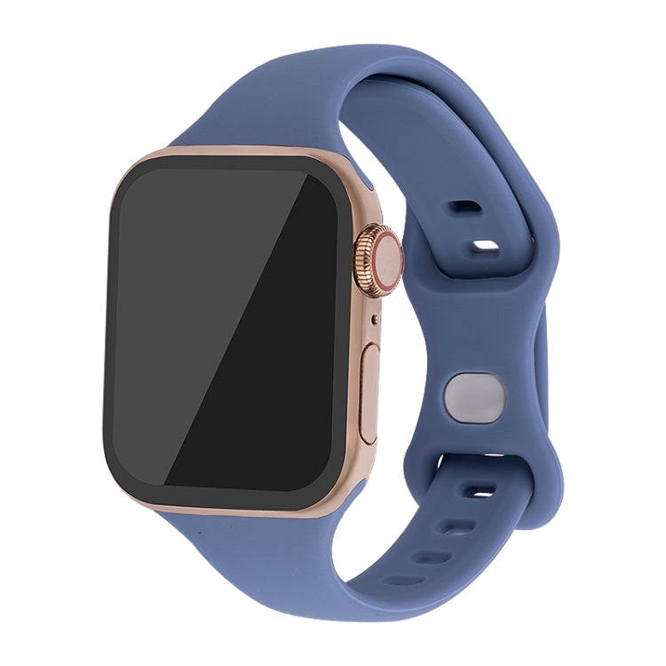 Slimming 8-buckle Silicone Replacement Strap Watchband, For Apple Watch Series 7 41mm / & 6 & SE & 5 & 4 40mm, For Apple Watch Series 7 45mm / & 6 & SE & 5 & 4 44mm