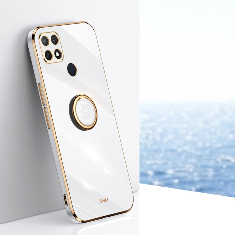 XINLI Straight Edge 6D Electroplate TPU Phone Case with Ring Holder, For OPPO A9 2020 / A11x, For OPPO A15, For OPPO A52