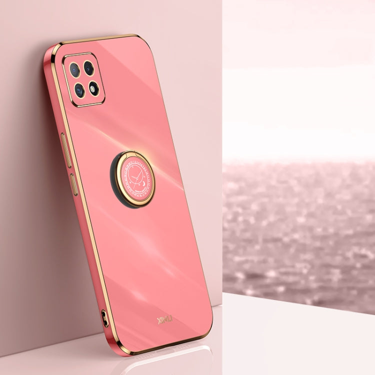 XINLI Straight Edge 6D Electroplate TPU Phone Case with Ring Holder, For OPPO A55 5G, For OPPO A72, For OPPO A91