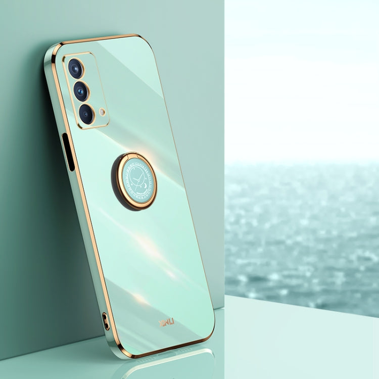 XINLI Straight Edge 6D Electroplate TPU Phone Case with Ring Holder, For OPPO A92s, For OPPO A93, For OPPO F11