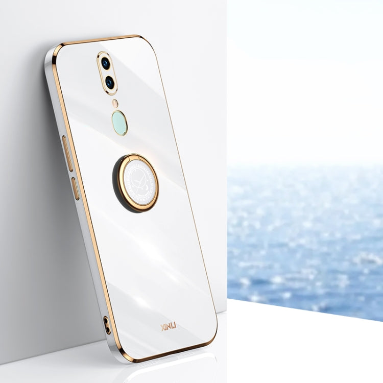 XINLI Straight Edge 6D Electroplate TPU Phone Case with Ring Holder, For OPPO A92s, For OPPO A93, For OPPO F11