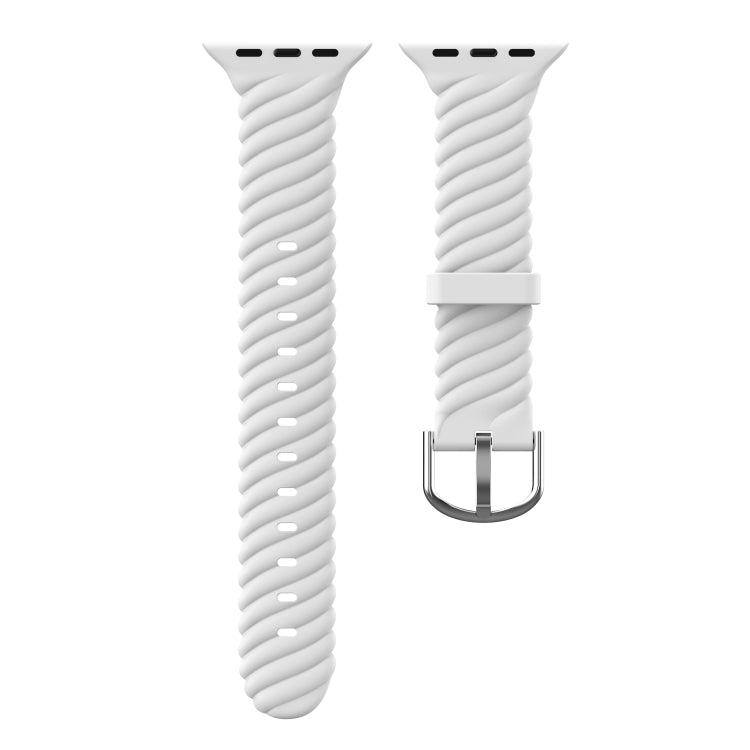 Solid color Twist Silicone Replacement Strap Watchband For Apple Watch Series, 7 41mm / 6 & SE & 5 & 4 40mm / 3 & 2 & 1 38mm, 7 45mm / 6 & SE & 5 & 4 44mm / 3 & 2 & 1 42mm