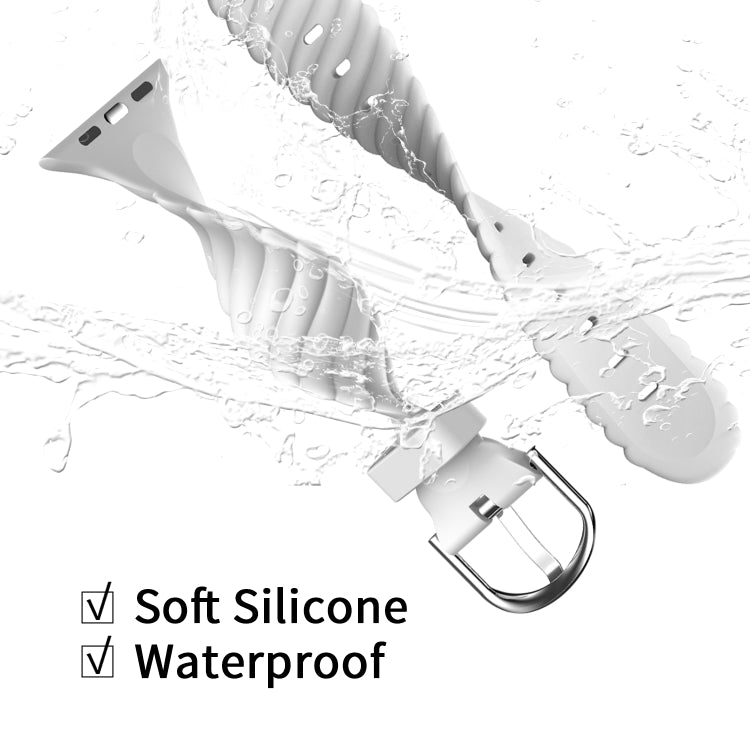 Solid color Twist Silicone Replacement Strap Watchband For Apple Watch Series, 7 41mm / 6 & SE & 5 & 4 40mm / 3 & 2 & 1 38mm, 7 45mm / 6 & SE & 5 & 4 44mm / 3 & 2 & 1 42mm