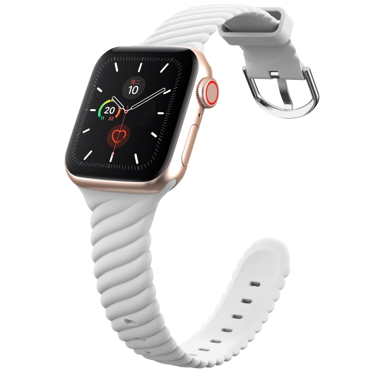 Solid color Twist Silicone Replacement Strap Watchband For Apple Watch Series, 7 41mm / 6 & SE & 5 & 4 40mm / 3 & 2 & 1 38mm, 7 45mm / 6 & SE & 5 & 4 44mm / 3 & 2 & 1 42mm